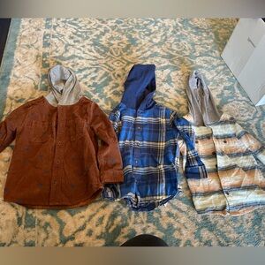 3 Hooded Button Down Shirts